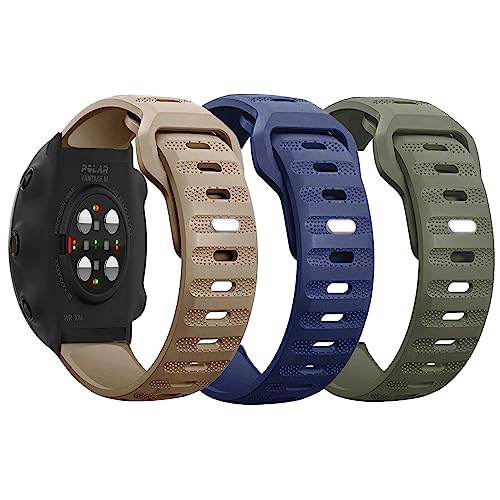 LXURY 3 Stück Silikon Armbänder für Polar Grit X/Grit X Pro Armband Weiches Atmungsaktiv Verstelbares Sport Ersatzarmband Kompatibel mit Polar Grit X/Grit X Pro Uhrenarmband für Herren Damen (7) von LXURY