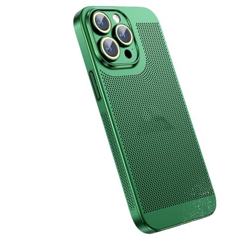 LXURY Hülle für iPhone 15 Pro Max/15 Pro/15, Galvanisierte PC Kratzfest Handyhülle mit Screen Kamera Schutz Ultradünne Stoßfeste Schutzhülle,Grün,15 Pro Max'' von LXURY