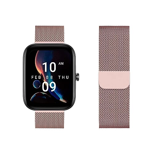 LXURY Metall Edelstahl Armbänder Kompatibel mit Amazfit Bip U/Bip U Pro Armband Magnetisch Einstellbar Mesh Ersatzarmband für Amazfit Bip U/Bip U Pro Uhrenarmband (4) von LXURY