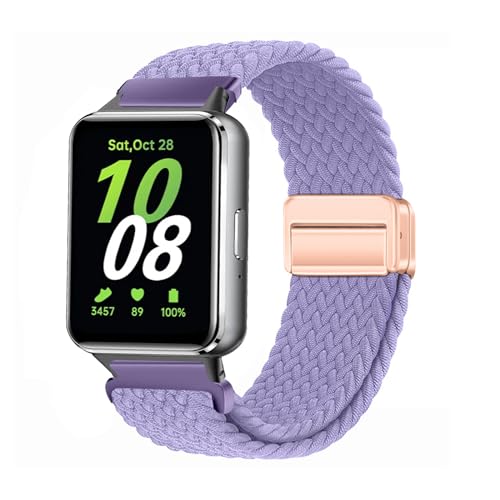 LXURY Nylon Armbänder Kompatibel mit Samsung Galaxy Fit 3 Armband mit Magnet Schnalle für Samsung Galaxy Fit 3, Elastisches Stoff Sport Ersatzarmband für Samsung Galaxy Fit 3 Band (27) von LXURY