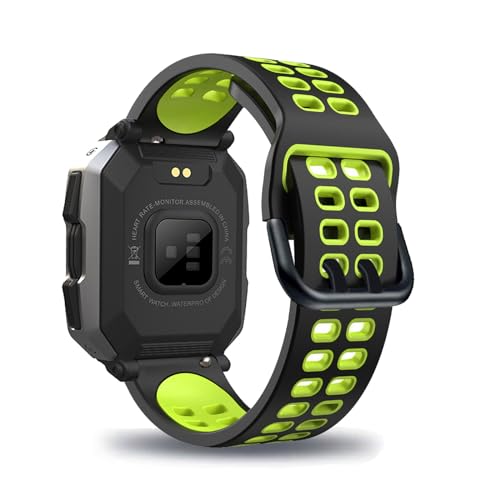 LXURY Silikon Armbänder für C20 Smartwatch/Tank M1 Smartwatch Armband Atmungsaktives Doppelloch Verstellbar Sport Ersatzarmband Kompatibel mit C20 Smartwatch/Tank M1 Smartwatch Uhrenarmband (1) von LXURY