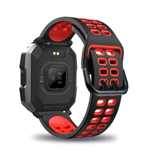 LXURY Silikon Armbänder für C20 Smartwatch/Tank M1 Smartwatch Armband Atmungsaktives Doppelloch Verstellbar Sport Ersatzarmband Kompatibel mit C20 Smartwatch/Tank M1 Smartwatch Uhrenarmband (10) von LXURY