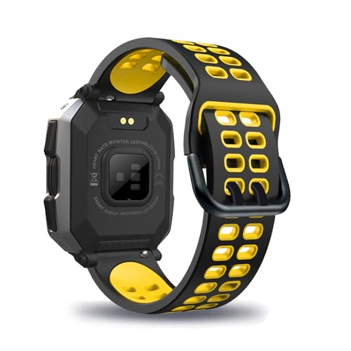 LXURY Silikon Armbänder für C20 Smartwatch/Tank M1 Smartwatch Armband Atmungsaktives Doppelloch Verstellbar Sport Ersatzarmband Kompatibel mit C20 Smartwatch/Tank M1 Smartwatch Uhrenarmband (5) von LXURY
