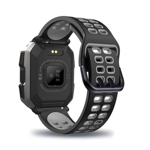 LXURY Silikon Armbänder für C20 Smartwatch/Tank M1 Smartwatch Armband Atmungsaktives Doppelloch Verstellbar Sport Ersatzarmband Kompatibel mit C20 Smartwatch/Tank M1 Smartwatch Uhrenarmband (7) von LXURY