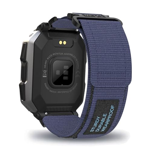 LXURY Sport Nylon Armbänder für C20 Smartwatch/Tank M1 Smartwatch Armband mit Klettverschluss Einstellbar für Frauen Männer Ersatzarmband Kompatible mit C20/Tank M1 Smartwatch Uhrenarmband (Blau) von LXURY