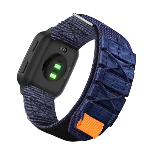 LXURY Sport Nylon Armbänder für Garmin Venu Sq/Venu Sq Music Armband, mit Einstellbar Schnalle Robustes Stoff Loop Ersatzarmband für Herren Damen mit Garmin Venu Sq/Venu Sq Music Uhrenarmband (Blau) von LXURY