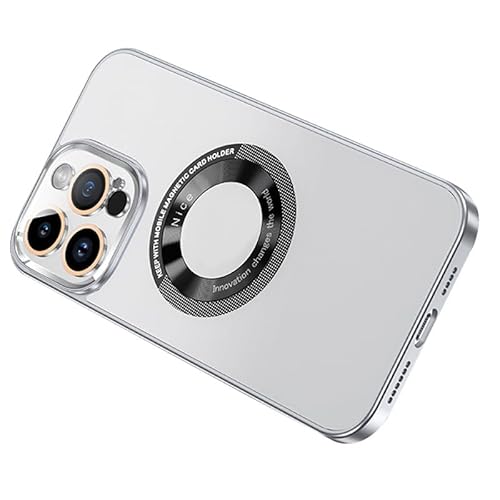 LXURY Ultradünne Hülle für iPhone 15 Pro Max/15 Pro/15 Plus/15, Magnetische Kabelloses Laden Handyhülle mit Kamera Schutz Gefrostetes Hülle,Weiß,15 Plus von LXURY