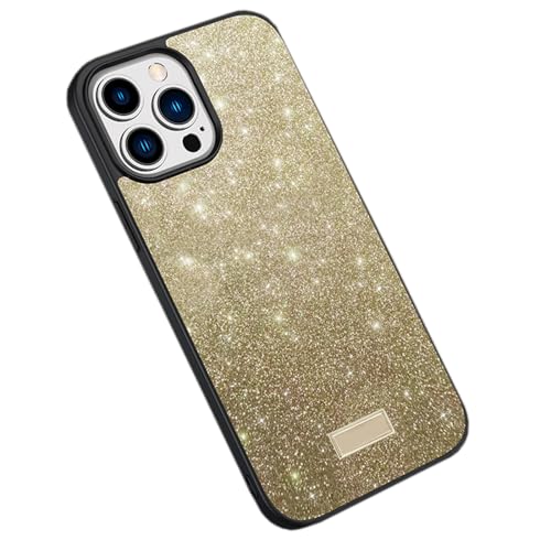 LXURY Ultradünne Hülle für iPhone 15 Pro Max/15 Pro/15 Plus/15, Sparkle Gefrostetes Handyhülle mit Screen Kamera Schutz Hochwertige Luxus TPU Case,Gold,15 Pro Max 6.7'' von LXURY