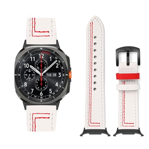 Lederarmband Kompatibel mit Samsung Galaxy Watch Ultra 47mm Armband, Vintage Leder Armbänder mit Schnalle aus Edelstahl Ersatzarmband für Samsung Watch Ultra 47mm Uhrenarmband für Herren Damen (3) von LXURY