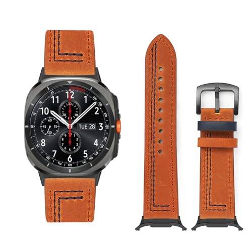 Lederarmband Kompatibel mit Samsung Galaxy Watch Ultra 47mm Armband, Vintage Leder Armbänder mit Schnalle aus Edelstahl Ersatzarmband für Samsung Watch Ultra 47mm Uhrenarmband für Herren Damen (11) Lederarmband Kompatibel mit Samsung Galaxy Watch Ultra 47mm Armband, Vintage Leder Armbänder mit Schnalle aus Edelstahl Ersatzarmband für Samsung Watch Ultra 47mm Uhrenarmband für Herren Damen (11) von LXURY