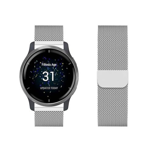 Metall Edelstahl Armbänder Kompatibel mit Garmin Venu 2S/Vivoactive 4S/Vivomove 3S Armband Magnetisch Einstellbar Mesh Ersatzarmband für Garmin Venu 2S/Vivoactive 4S/Vivomove 3S Uhrenarmband (13) von LXURY