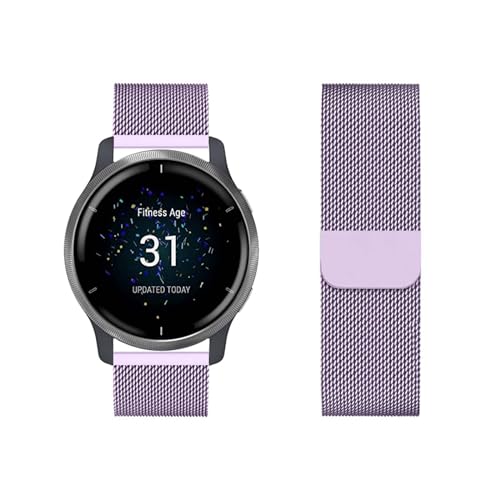 Metall Edelstahl Armbänder Kompatibel mit Garmin Venu 2S/Vivoactive 4S/Vivomove 3S Armband Magnetisch Einstellbar Mesh Ersatzarmband für Garmin Venu 2S/Vivoactive 4S/Vivomove 3S Uhrenarmband (4) von LXURY