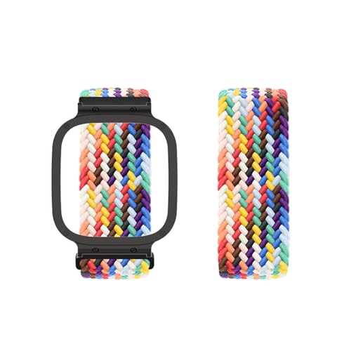 Nylon Armbänder für Xiaomi Redmi Watch 3 Lite/Watch 3 Active Armband Elastisches Geflochtenes Solo Loop Sport Ersatzarmband Kompatibel mit Xiaomi Redmi Watch 3 Lite/3 Active Uhrenarmband (S,10) von LXURY