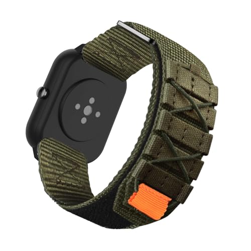 Sport Nylon Armbänder für Amazfit Bip/ Bip S/ S Lite Armband, mit Einstellbar Schnalle Robustes Stoff Loop Ersatzarmband für Herren Damen Kompatibel mit Amazfit Bip/Bip S/S Lite Uhrenarmband (Grün) von LXURY