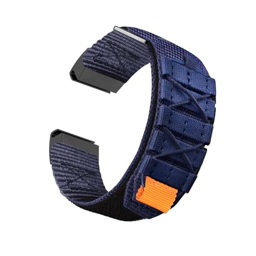 Sport Nylon Armbänder für Garmin Fenix 5/ Fenix 5 Plus Armband, mit Einstellbar Schnalle Robustes Stoff Loop Ersatzarmband für Herren Damen Kompatibel mit Garmin Fenix 5/5 Plus Uhrenarmband (Blau) von LXURY