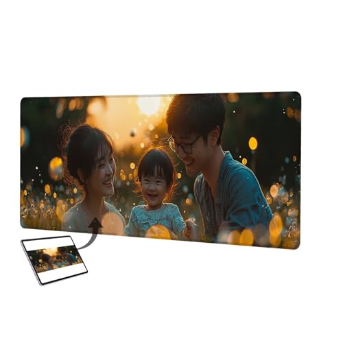 Personalisiertes Mousepad mit Foto, 1200x600mm Gaming Mauspad Personalisiert, Mauspad Selbst Gestalten, Schreibtischunterlage mit rutschfeste Unterseite, Personalisierte Geschenke für Gamer, Büro C-5 von LXingzun