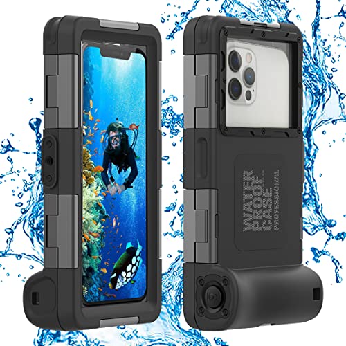 Wasserdichte Unterwasser-Schutzhülle für iPhone 15/14/13/12/11 Pro Max Mini Xr/X/Xs und Samsung Galaxy S24/S23/S22/S21 Ultra Plus, professionelle Foto-Video-Hülle, 15 m, Schwarz von LY LANYOS
