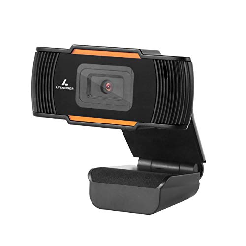 LYCANDER USB - Webcam mit Integriertem Mikrofon, 1080p Full HD, 30fps, Schwarz und Orange - Für Desktop, Laptop, Windows, Mac, Linux, Online-Meetings, Streaming, Video-Chats von LYCANDER