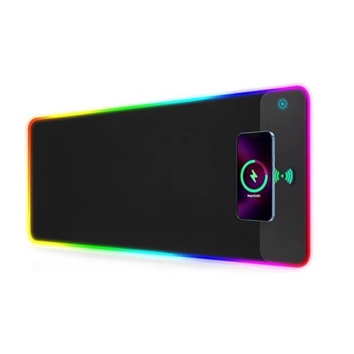 LYCEBELL RGB Gaming Mauspad mit 15W Kabelloses Aufladen, 10 Lichtmodi, großes XXL Soft-LED Mauspad, Rutschfestes Gummi Pad, Tastatur und Maus Matte für Gaming, MacBook, PC, Laptop, Schreibtisch LYCEBELL RGB Gaming Mauspad mit 15W Kabelloses Aufladen, 10 Lichtmodi, großes XXL Soft-LED Mauspad, Rutschfestes Gummi Pad, Tastatur und Maus Matte für Gaming, MacBook, PC, Laptop, Schreibtisch von LYCEBELL