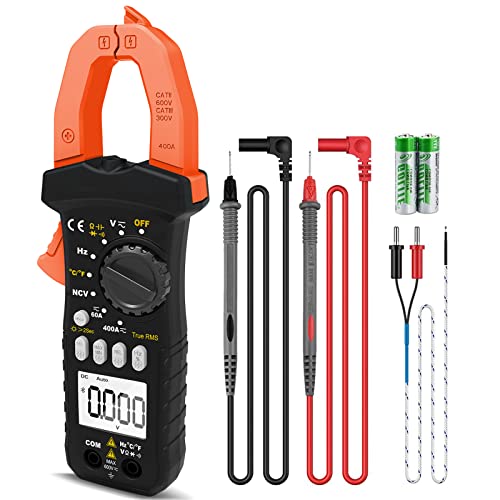 LYCEBELL Stromzange, LC-7200B TRMS Strommesszange Multimeter, Zangenmultimeter für AC DC Spannung & Strom, Widerstand, Kapazität, Temperatur, Diode, Durchgang und NCV von LYCEBELL