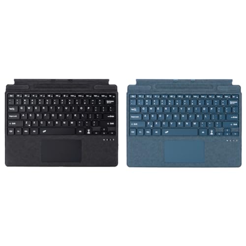 LYEAA 7-farbige Bluetooth-Tastatur mit Hintergrundbeleuchtung für Surface Pro 8/9/X/10/11 mit Typ-C-Ladetastatur, Lederhülle von LYEAA