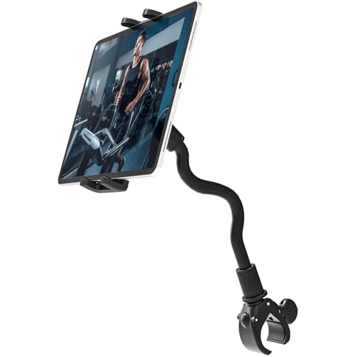 LYFPOOM Heimtrainer Tablet Halterung Schwanenhals, Laufband Tablet Halter - [Multifunktionale], Spinning Innen Laufband Halter, für 4-12,9 Zoll Handy & Tablet, iPad Pro/Air/Mini, Galaxy, iPhone von LYFPOOM