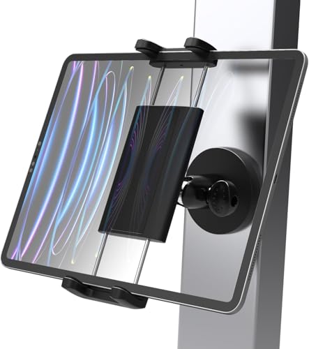 LYFPOOM Magnetic Fitnessstudio Tablet Halterung, [Kugelkopf aus Metall & Tragbar] - Golfwagen iPad Tablet Stand Magnetic für 4-12,9" Handy & Tablet, iPad Pro/Air/Mini, Galaxy, Lenovo, iPhone usw von LYFPOOM