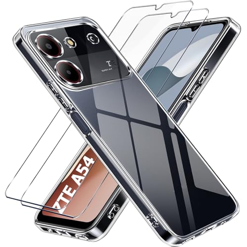 LYJERRY 1Pcs Schutzhülle für ZTE Blade A54 Handyhülle + 2Pcs panzerglas für ZTE Blade A54 Hülle durchsichtig Stoßfest Cover Silikon Handytasche und Displayschutzfolie LYJERRY 1Pcs Schutzhülle für ZTE Blade A54 Handyhülle + 2Pcs panzerglas für ZTE Blade A54 Hülle durchsichtig Stoßfest Cover Silikon Handytasche und Displayschutzfolie von LYJERRY