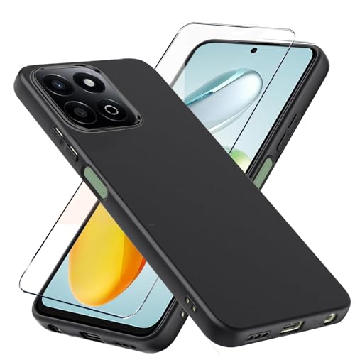 LYJERRY Handyhülle Schwarz hülle stoßfest Kompatibel mit Honor 200 smart,1Pcs Hülle mit Schutzglas,Schutzhülle Bumper Cover hülle silikon für Honor 200 smart Displayschutzfolie LYJERRY Handyhülle Schwarz hülle stoßfest Kompatibel mit Honor 200 smart,1Pcs Hülle mit Schutzglas,Schutzhülle Bumper Cover hülle silikon für Honor 200 smart Displayschutzfolie von LYJERRY