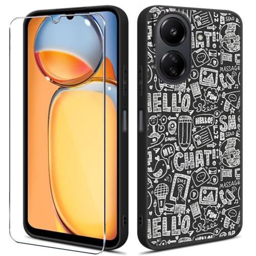 LYJERRY Handyhülle Schwarz hülle stoßfest für Xiaomi Redmi 13 C / 13C,1Pack Hülle mit 1Pack Schutzglas,Schutzhülle Bumper Cover hülle silikon für Xiaomi Redmi 13 C / 13C Displayschutzfolie LYJERRY Handyhülle Schwarz hülle stoßfest für Xiaomi Redmi 13 C / 13C,1Pack Hülle mit 1Pack Schutzglas,Schutzhülle Bumper Cover hülle silikon für Xiaomi Redmi 13 C / 13C Displayschutzfolie von LYJERRY