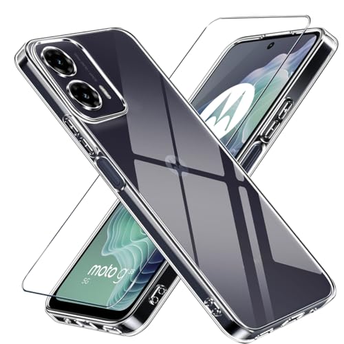 LYJERRY Hülle Transparent Weich für Motorola Moto G35, Schutzglas mit Schutzhülle Bumper Cover Silikon Gel für Motorola Moto G35, durchsichtig LYJERRY Hülle Transparent Weich für Motorola Moto G35, Schutzglas mit Schutzhülle Bumper Cover Silikon Gel für Motorola Moto G35, durchsichtig von LYJERRY