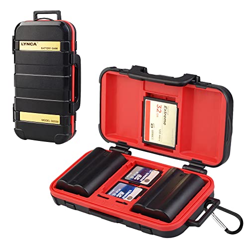 LYNCA Kamera-Akku- und SD-Kartenhülle, Speicherkarten-Hartschalenschutzhülle, professionell, wasserabweisend und stoßfest, Aufbewahrungsbox für 2 Kamera-Akkus, 4 SD-Karten, 2 CF-Karten, 8 TF-Karten von LYNCA