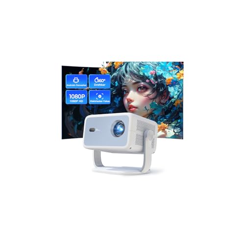Mini Beamer, Smart Android Projektor mit WiFi 6 und Bluetooth Native Full HD 1080P 4K Unterstützung Beamer Klein, Auto Focus & Hindernis, 360° Rotation Outdoor, Ideal für Heimkino Mini Beamer, Smart Android Projektor mit WiFi 6 und Bluetooth Native Full HD 1080P 4K Unterstützung Beamer Klein, Auto Focus & Hindernis, 360° Rotation Outdoor, Ideal für Heimkino von LYNCAST