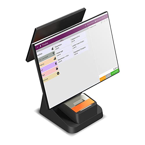 Registrierkasse Kassensystem - Finanzamtkonform 2022 - TSE ready - integrierter Bondrucker - Gastronomie, Handel - GRATIS Ersteinrichtung des POS Terminal (D2s Plus Double) von LYNNE PAYMENT SOLUTIONS