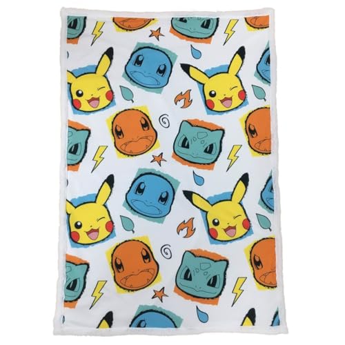 LYO Hômadict Sherpa-Decke, Pokemon, Fleecedecke für Fans und Leidenschaften, Pokémon-Starters, Mehrfarbig, 100 x 150 cm, warm, weich, hohe Qualität, komfortabel, offizielles Lizenzprodukt LYO Hômadict Sherpa-Decke, Pokemon, Fleecedecke für Fans und Leidenschaften, Pokémon-Starters, Mehrfarbig, 100 x 150 cm, warm, weich, hohe Qualität, komfortabel, offizielles Lizenzprodukt von HÔMADICT