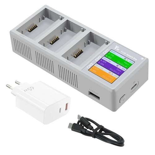 LYONGTECH LCD Akku Ladegerät mit 65W USB-C Ladegerät für DJI Mini 4/3 Pro,Mini 3 Drohne,Parallel Akkuladestation, Charger Hub,Display Charging 3 Batteries Zubehör von LYONGTECH