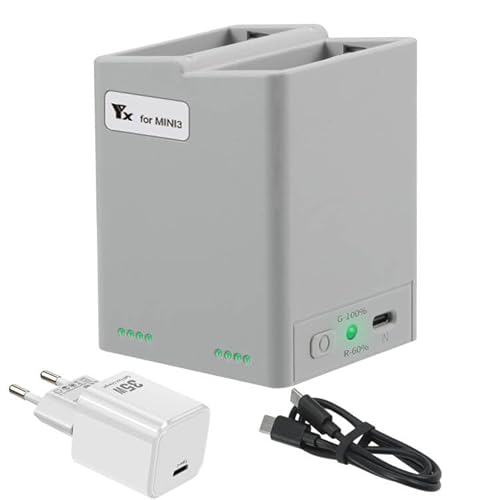 LYONGTECH LED Akku Zweiwege Ladestation mit 35W USB-C Ladegerät für DJI Mini 4 Pro,Mini 3,Mini 3 Pro Drohne LYONGTECH LED Akku Zweiwege Ladestation mit 35W USB-C Ladegerät für DJI Mini 4 Pro,Mini 3,Mini 3 Pro Drohne von LYONGTECH