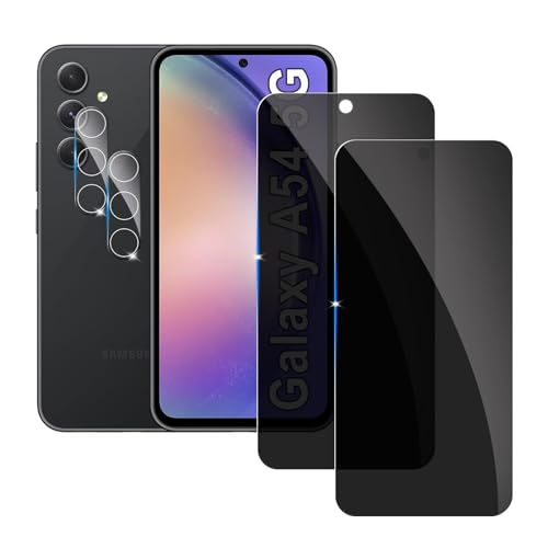 2 Stück Sichtschutzfolie für Samsung Galaxy A54 Panzer Schutz Glas mit 2 Stück Kameraschutz, 9H Härte Sichtschutz, Frei von Kratzern Folie,Ultrabeständig,Anti-Spion Displayschutz 2 Stück Sichtschutzfolie für Samsung Galaxy A54 Panzer Schutz Glas mit 2 Stück Kameraschutz, 9H Härte Sichtschutz, Frei von Kratzern Folie,Ultrabeständig,Anti-Spion Displayschutz von LYPHPE