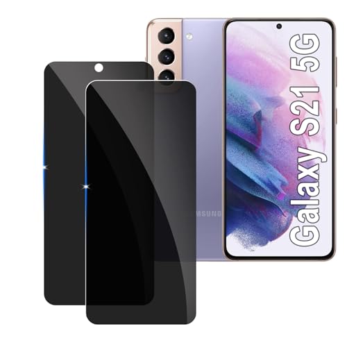 [2 Stück] Sichtschutzfolie für Samsung Galaxy S21 5G Panzer Schutz Glas, 9H Härte Sichtschutz, Frei von Kratzern Folie,Ultrabeständig,Frei von Kratzern, [Anti-Spion] Privacy Displayschutz von LYPHPE