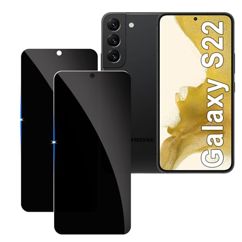 [2 Stück] Sichtschutzfolie für Samsung Galaxy S22 Panzer Schutz Glas, 9H Härte Sichtschutz, Frei von Kratzern Folie,Ultrabeständig,Frei von Kratzern, [Anti-Spion] Privacy Displayschutz von LYPHPE
