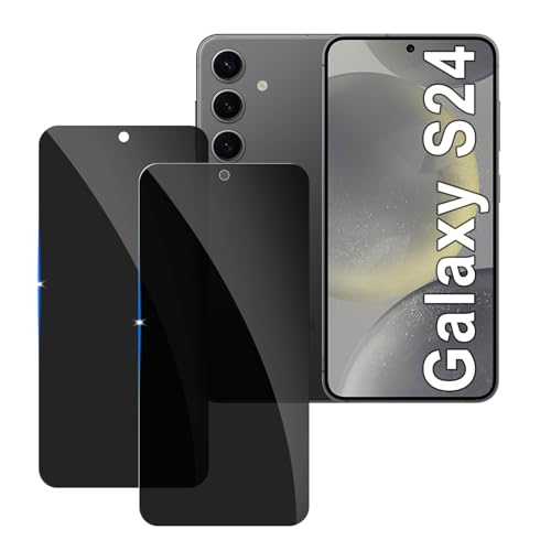 [2 Stück] Sichtschutzfolie für Samsung Galaxy S24 Panzer Schutz Glas, 9H Härte Sichtschutz, Frei von Kratzern Folie,Ultrabeständig,Frei von Kratzern, [Anti-Spion] Privacy Displayschutz von LYPHPE