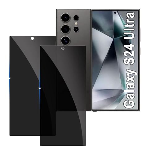 [2 Stück] Sichtschutzfolie für Samsung Galaxy S24 Ultra Panzer Schutz Glas, 9H Härte Sichtschutz, Frei von Kratzern Folie,Ultrabeständig,Frei von Kratzern, [Anti-Spion] Privacy Displayschutz von LYPHPE