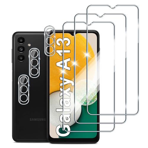 [3+3 Stück] Panzerfolie für Samsung Galaxy A13 Schutzfolie,3 Stück Kamera Schutzfolie, 9H Härte Displayschutz, Anti-Kratzer Super klar Folie,Anti-Bläschen Gehärtetes Glas von LYPHPE