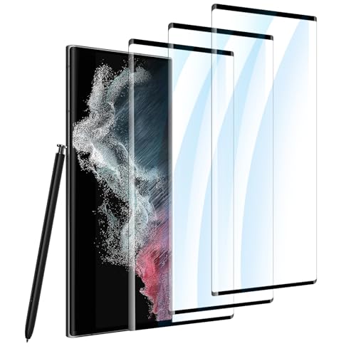 [3 Stück] Panzerfolie für Samsung Galaxy S22 Ultra Schutzfolie, 9H Härte Displayschutz,[Fingerabdruck-ID Unterstützen][3D-Vollabdeckung], Anti-Kratzer Super klar Folie von LYPHPE