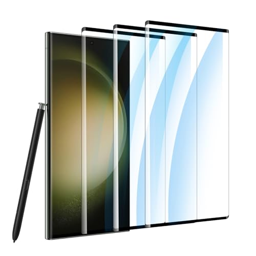 [3 Stück] Panzerfolie für Samsung Galaxy S23 Ultra Schutzfolie, 9H Härte Displayschutz,[Fingerabdruck-ID Unterstützen][3D-Vollabdeckung], Anti-Kratzer Super klar Folie von LYPHPE