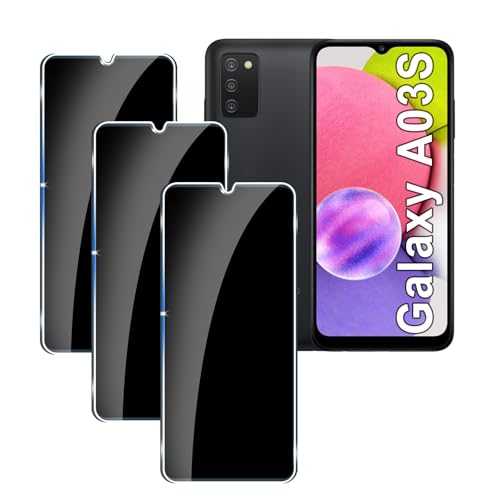 [3 Stück] Sichtschutzfolie für Samsung Galaxy A03S Panzer Schutz Glas, 9H Härte Sichtschutz, Frei von Kratzern Folie,Ultrabeständig,Frei von Kratzern, [Anti-Spion] Privacy Displayschutz von LYPHPE
