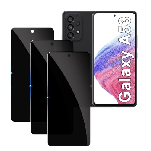 [3 Stück] Sichtschutzfolie für Samsung Galaxy A53 Panzer Schutz Glas, 9H Härte Sichtschutz, Frei von Kratzern Folie,Ultrabeständig,Frei von Kratzern, [Anti-Spion] Privacy Displayschutz von LYPHPE