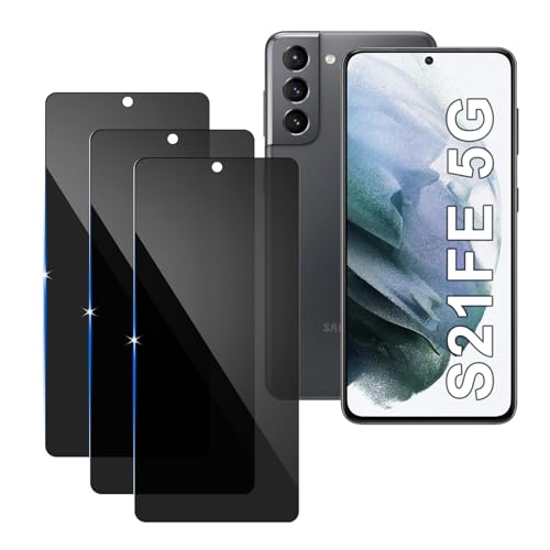 [3 Stück] Sichtschutzfolie für Samsung Galaxy S21FE Panzer Schutz Glas, 9H Härte Sichtschutz, Frei von Kratzern Folie,Ultrabeständig,Frei von Kratzern, [Anti-Spion] Privacy Displayschutz von LYPHPE