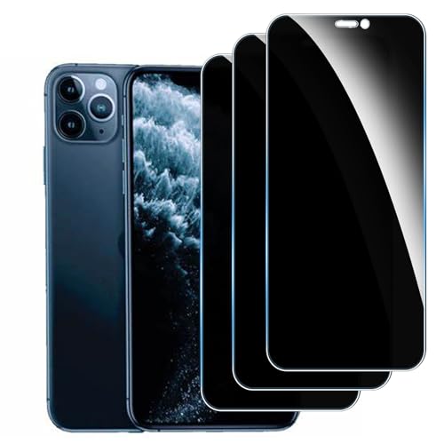 [3 Stück] Sichtschutzfolie für iPhone XS Max/iPhone 11 Pro Max Panzer Schutz Glas, 9H Härte Sichtschutz, Frei von Kratzern Folie,Ultrabeständig,Frei von Kratzern, [Anti-Spion] Privacy Displayschutz von LYPHPE