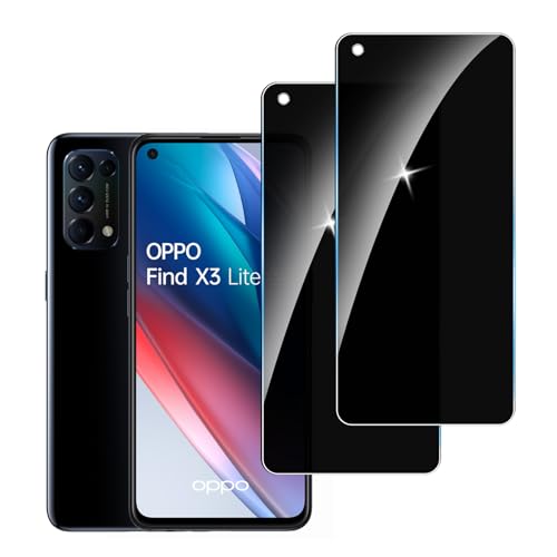 LYPHPE [2 Stück] Sichtschutzfolie für Oppo Find X3 Lite Panzer Schutz Glas, 9H Härte Sichtschutz, Frei von Kratzern Folie,Ultrabeständig,Frei von Kratzern, [Anti-Spion] Privacy Displayschutz von LYPHPE